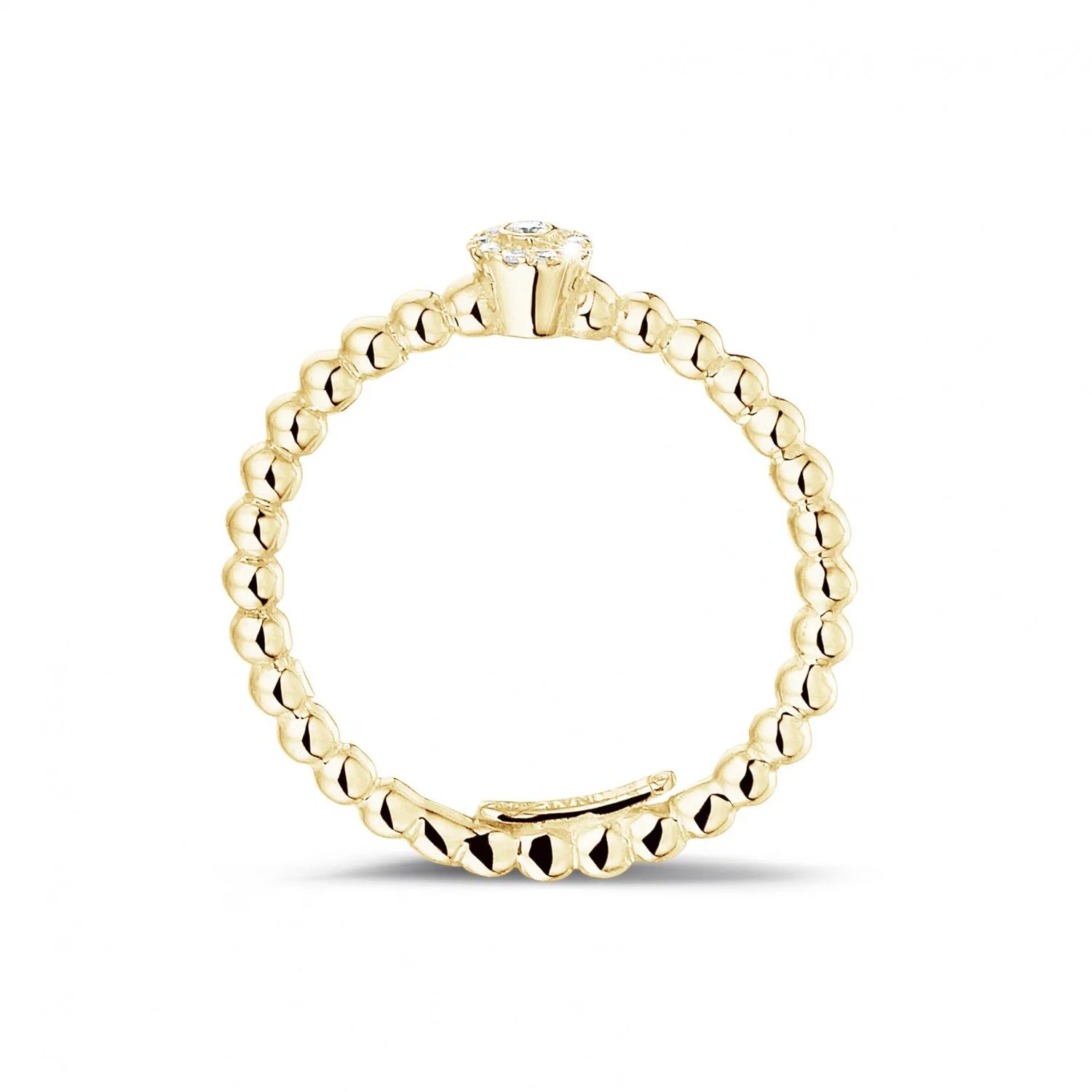 0.04 quilates anillo de diamantes de combinación con bolitas en oro amarillo 