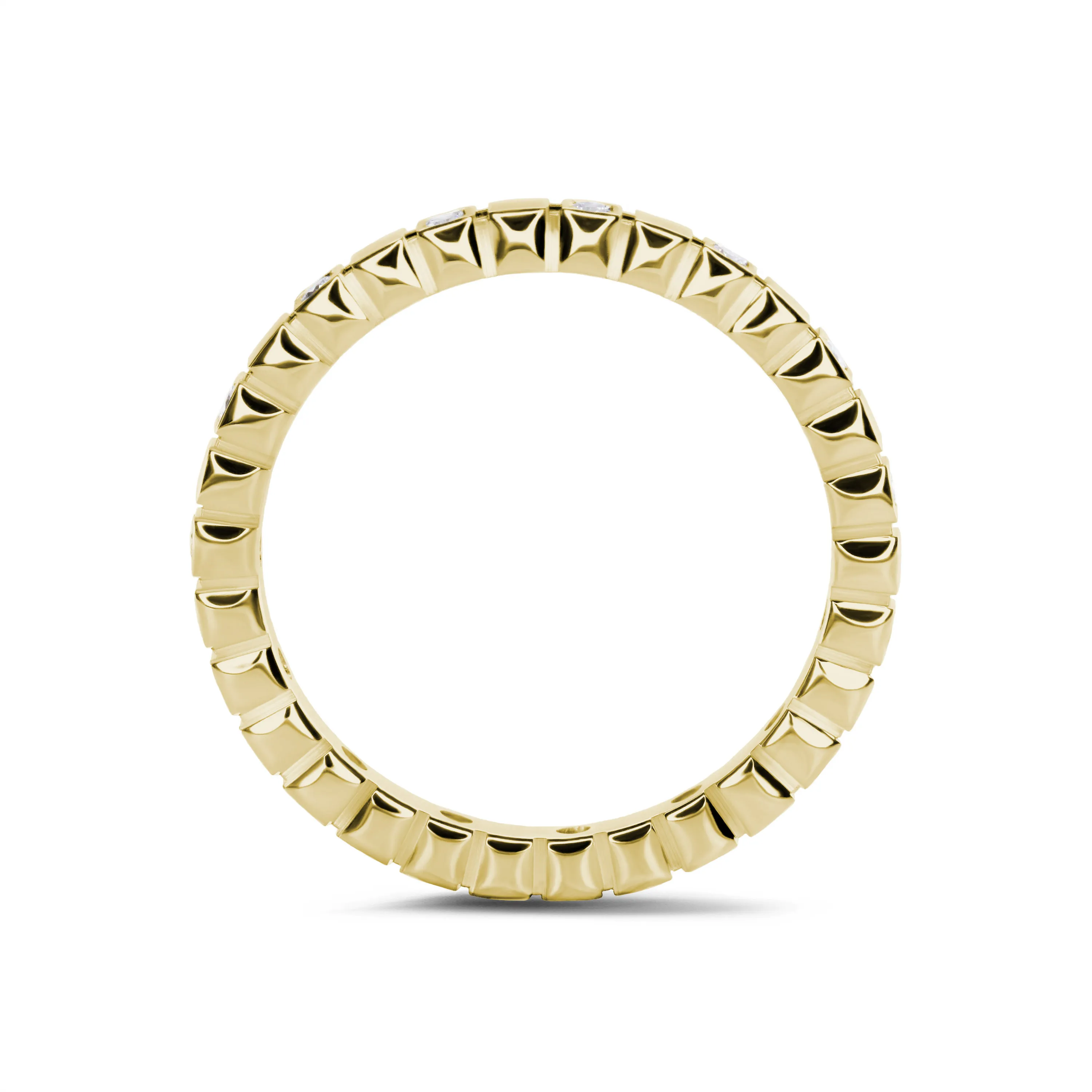 0.07 quilates anillo cuadros de diamantes de combinación en oro amarillo 