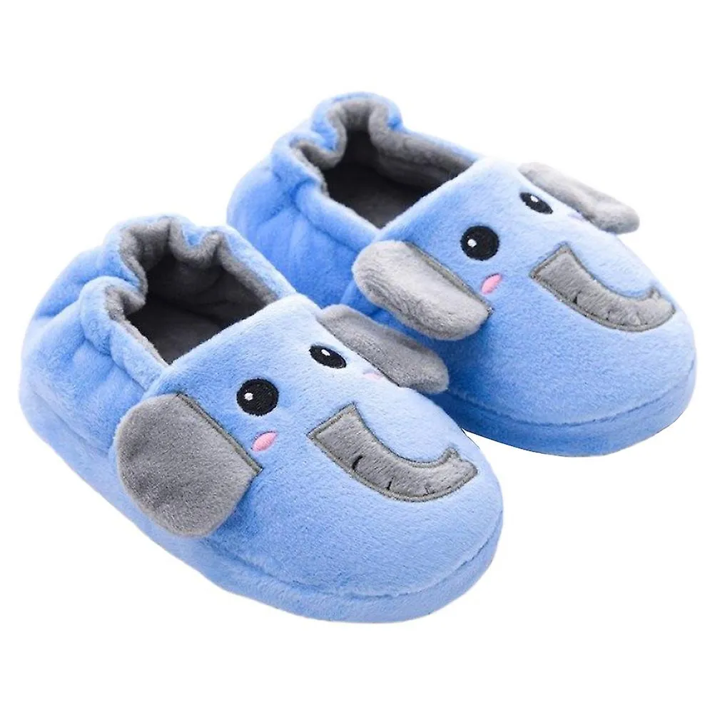 1 par de dibujos animados de zapatillas de casa para niños de invierno y zapatos cálidos antideslizantes