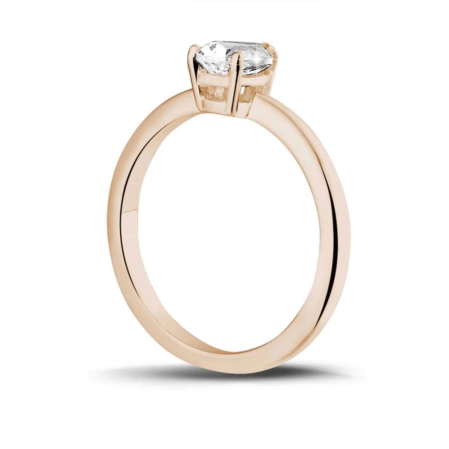 1.00 quilates anillo solitario en oro rojo con diamante en forma de pera 