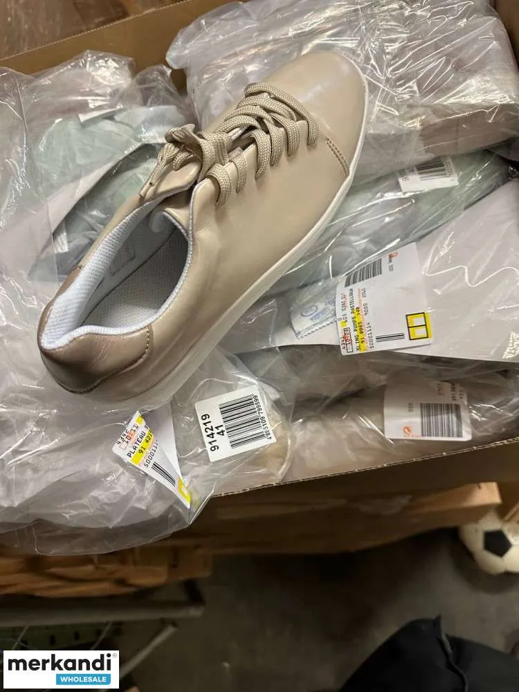 4 € por par en un conjunto de zapatos con variedad de modelos y tallas, zapatos de mujer, zapatos de hombre, palet de stock rest