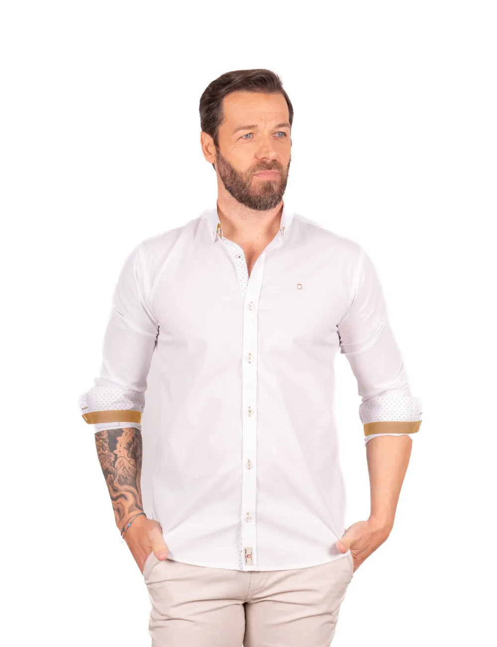 564 CAMISAS LISAS DETALLES CAMEL