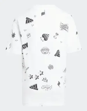Adidas Camiseta Brand Love Allover Print (Adolescentes)