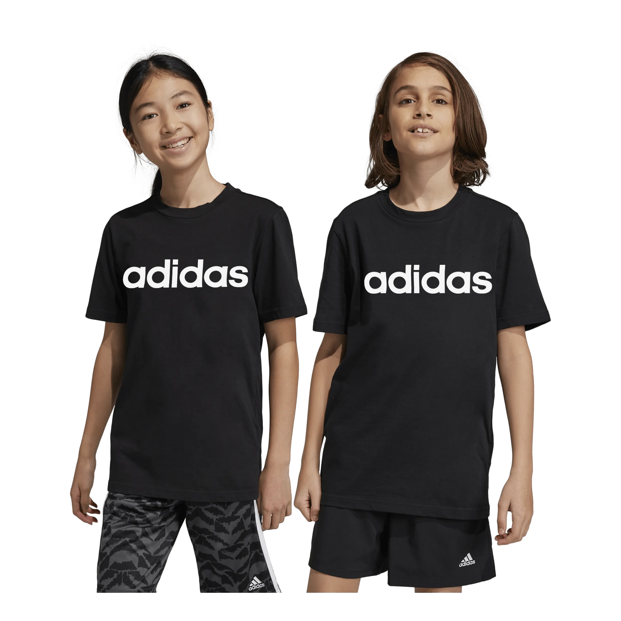 ADIDAS ESSENTIALS LINEAR LOGO COTTON TSHIRT BLACK / WHITE