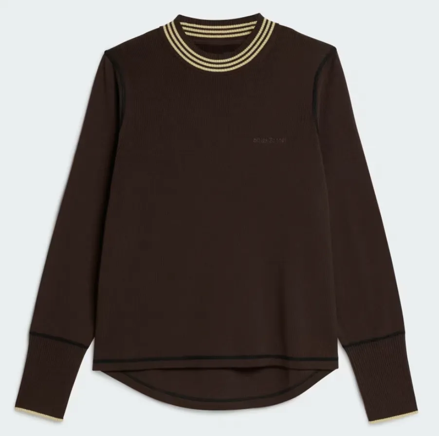 ADIDAS KNIT LONG SLEEVE TSHIRT WALES BONNER DARK BROWN