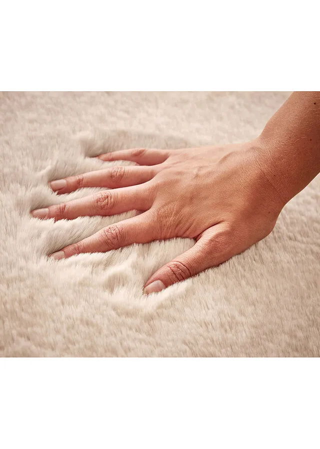 Alfombra de baño de calidad y especialmente suave Crema