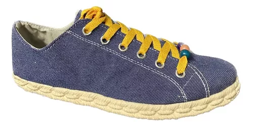 Alpargatas De Jean Acordonada Mujer Comodas Livianas Moda 