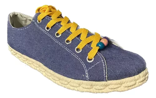 Alpargatas De Jean Acordonada Mujer Comodas Livianas Moda 