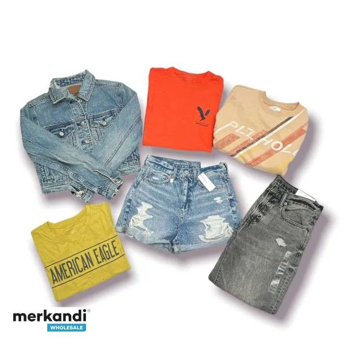 American Eagle Wholesale tienda stock ropa 100pcs Mezcla ventas de ropa a granel