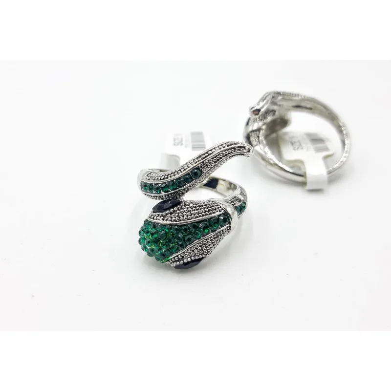 Anillo rodio ojos de serpiente
