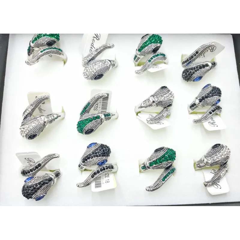 Anillo rodio ojos de serpiente
