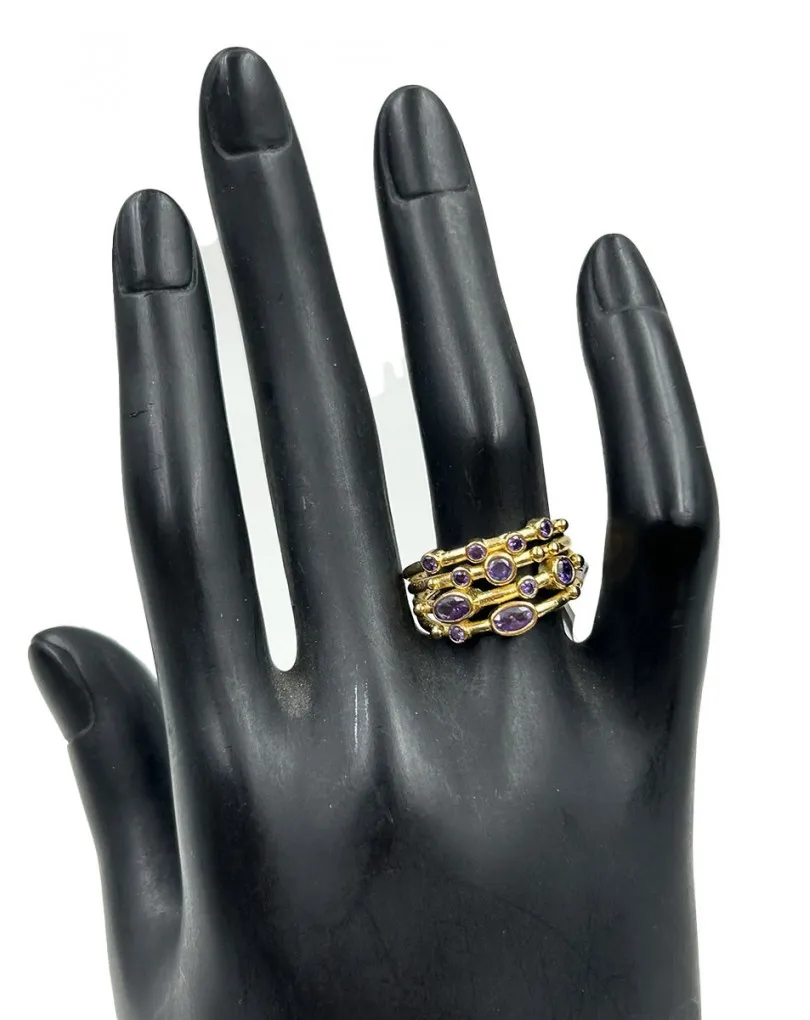 ANILLOS AMATISTA GRANDES ESPECIAL MADRINAS E INVITADAS DE BODA