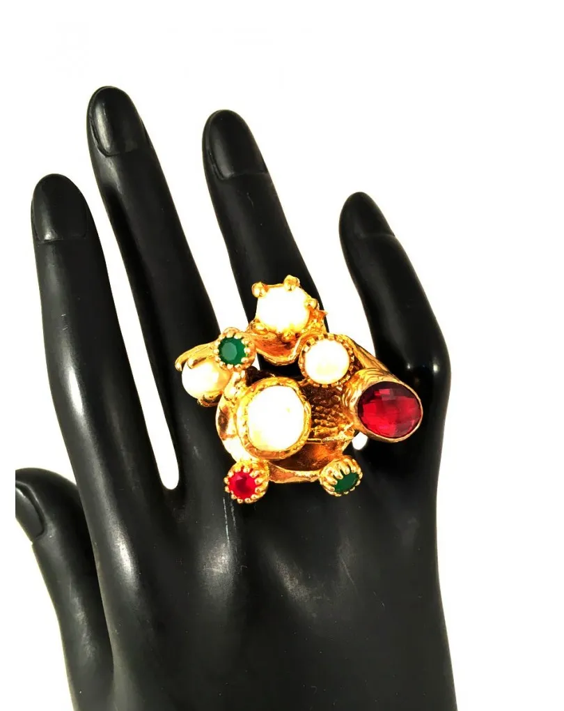 ANILLOS DE BISUTERIA, DISEÑO ESPECTACULAR DE PIEDRAS Y PERLAS