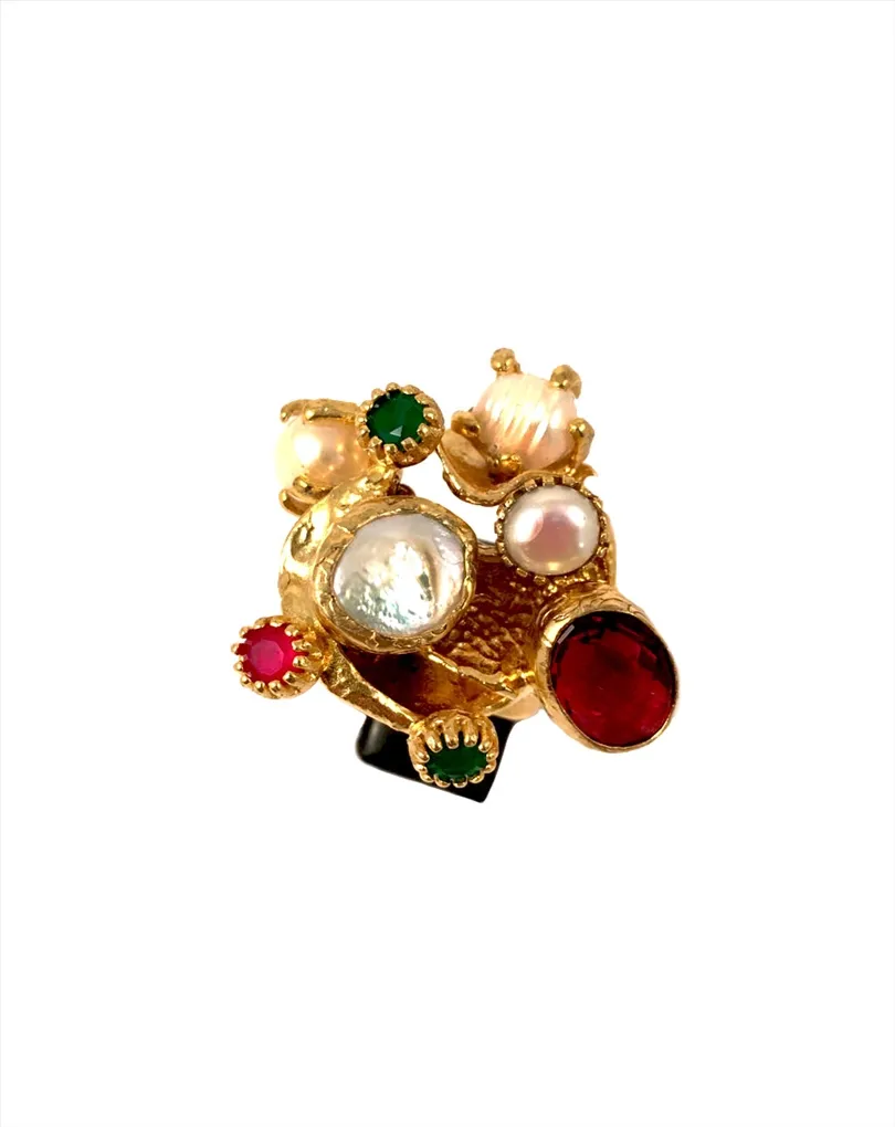 ANILLOS DE BISUTERIA, DISEÑO ESPECTACULAR DE PIEDRAS Y PERLAS