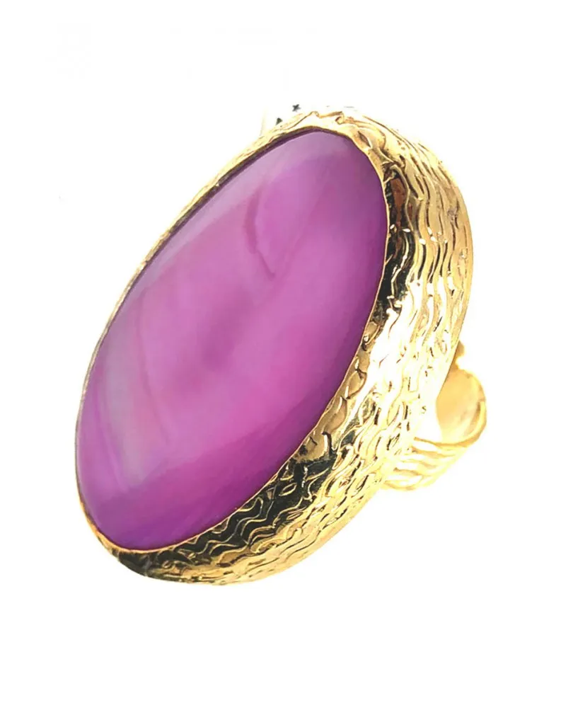 ANILLOS GRANDES FUCSIAS Y ROSAS DE PIEDRAS PRECIOSO COLORIDO
