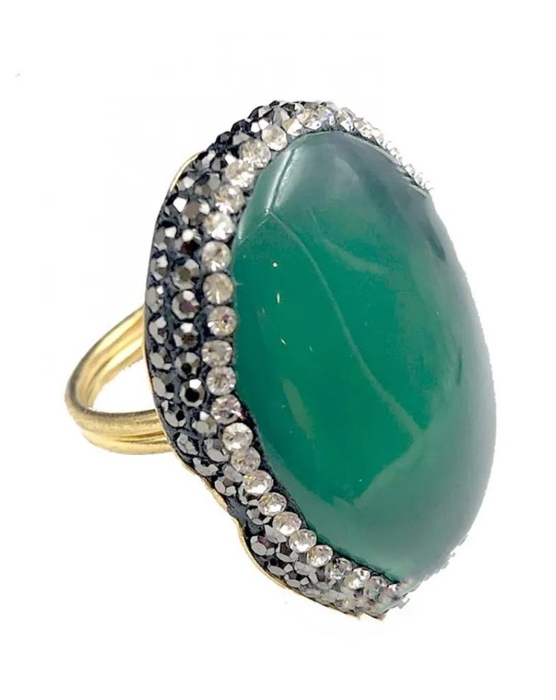 ANILLOS GRANDES MUJER DE PIEDRAS FACETADAS VERDES