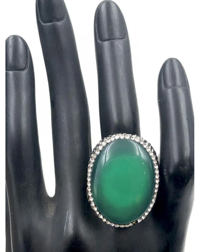 ANILLOS GRANDES MUJER DE PIEDRAS FACETADAS VERDES