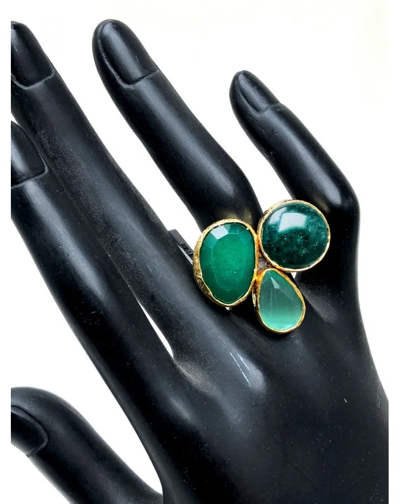 ANILLOS MUJER GRANDES DE PIEDRAS NATURALES VERDES  JOYAS PARA BODAS