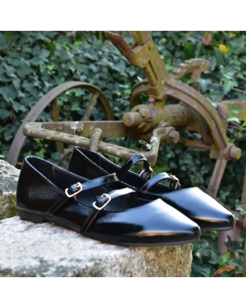 Bailarina de charol piel TOP3shoes 23357 hebillas