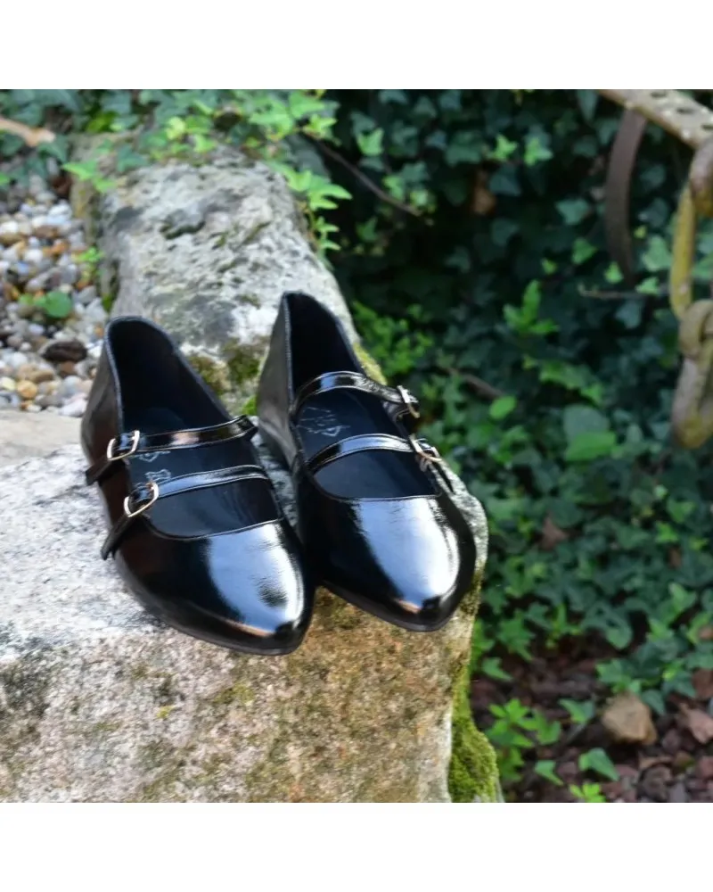 Bailarina de charol piel TOP3shoes 23357 hebillas