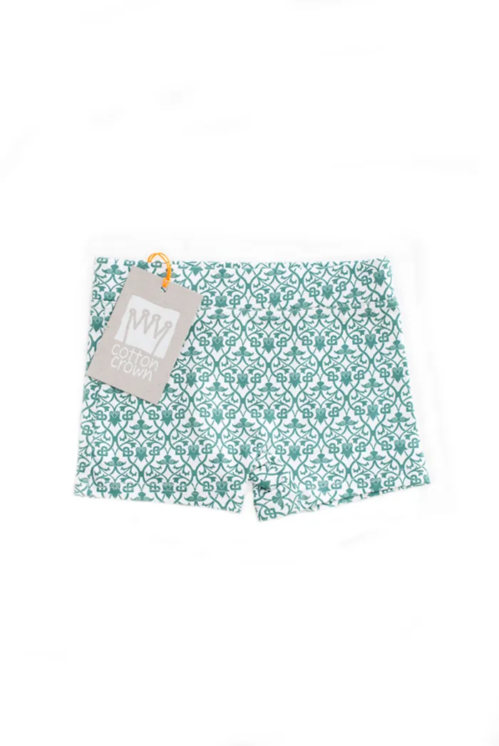 Bañador de Lycra Niño Verde Flor de Lis