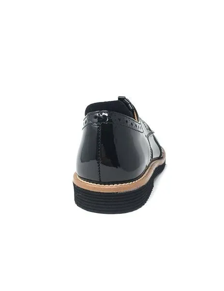 blucher charol negro con solapa