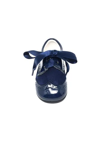 blucher charol y ante azul