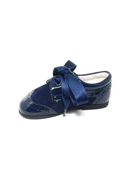 blucher charol y ante azul