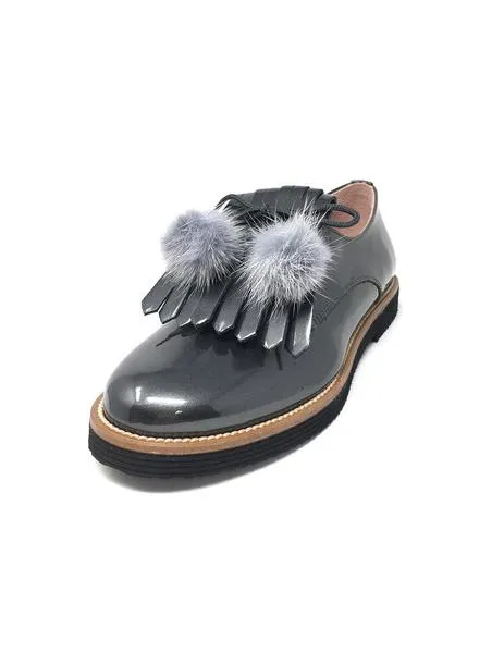 blucher solapa charol gris