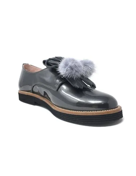 blucher solapa charol gris