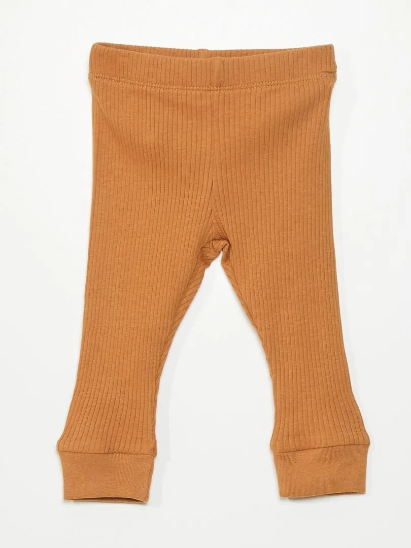 BODY DE CANALé CRUZADO + LEGGING  2 PIEZAS  MARRON