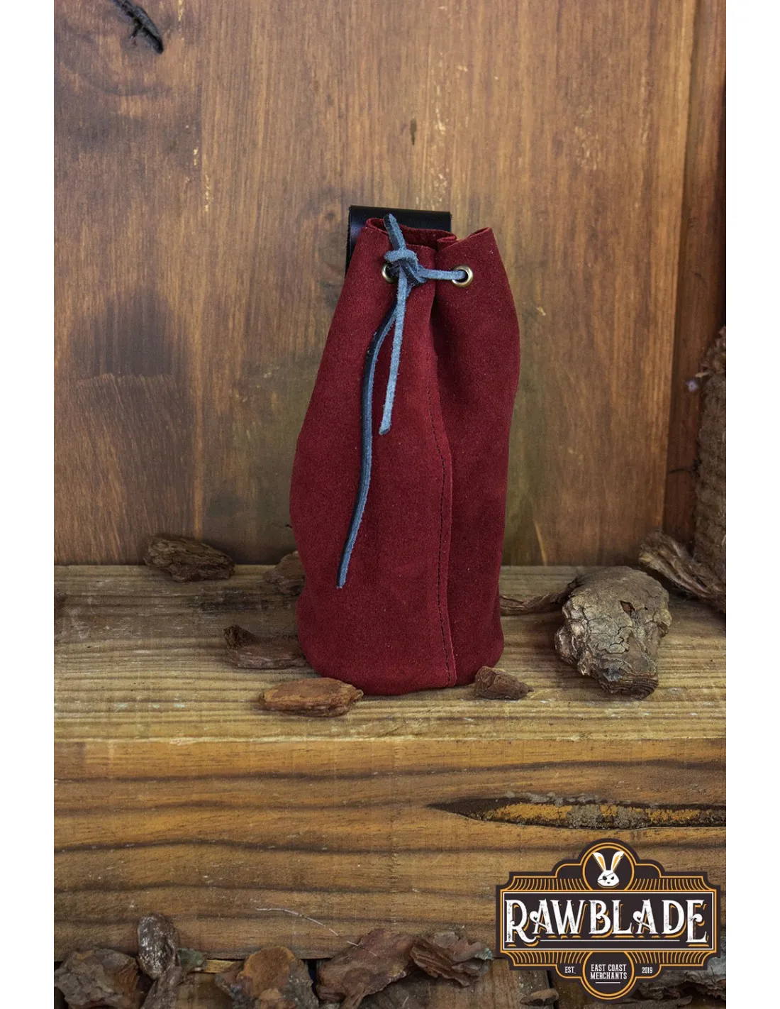 BOLSA DE TUBO ADVENTURER EN PIEL DE GAMUZA  ROJA
