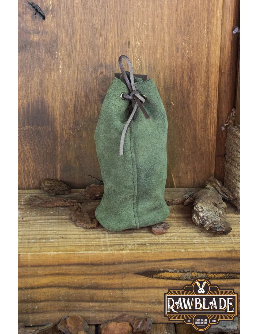 BOLSA DE TUBO ADVENTURER EN PIEL DE GAMUZA  VERDE