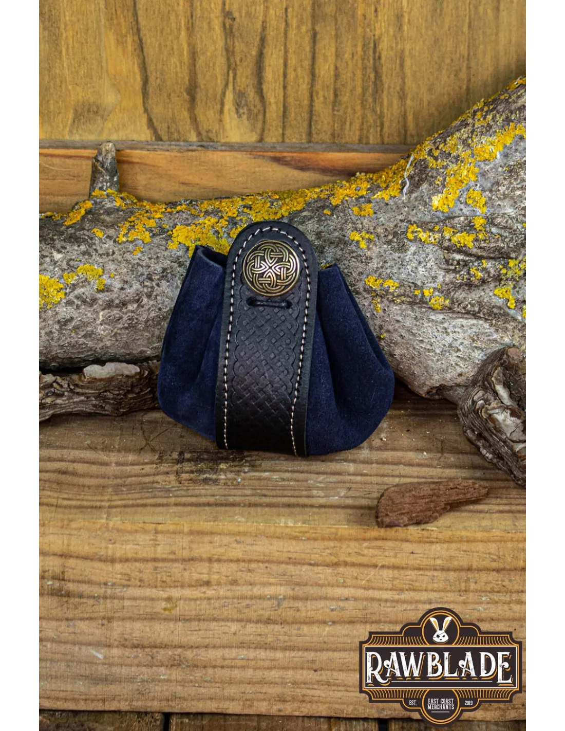 Bolsita limosnera Wanderer, gamuza azul (10x10,5 cm.)