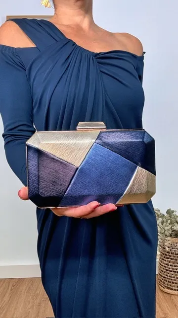 Bolso Clutch Mosaico Azul