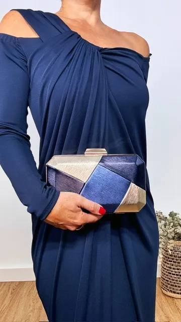 Bolso Clutch Mosaico Azul