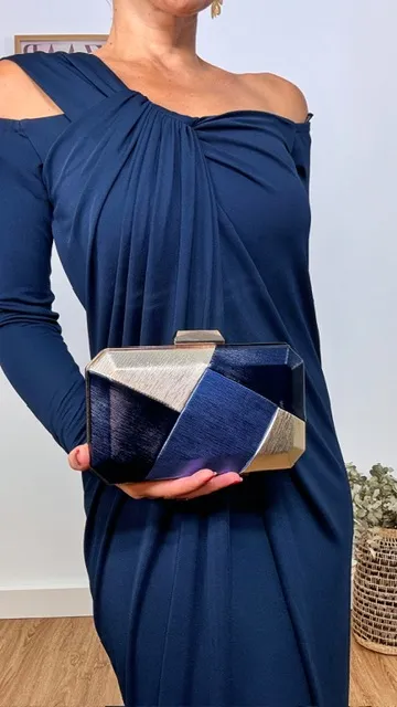 Bolso Clutch Mosaico Azul