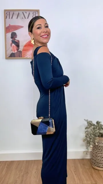 Bolso Clutch Mosaico Azul