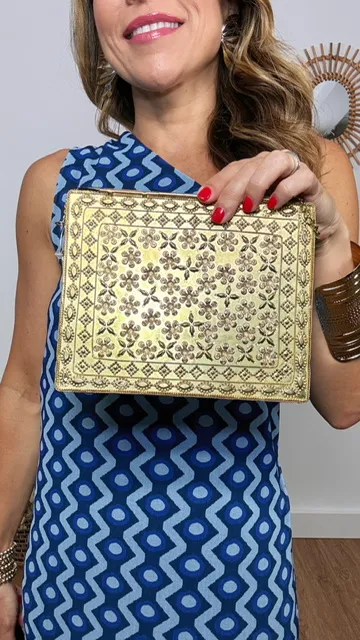 Bolso latón cuadrado