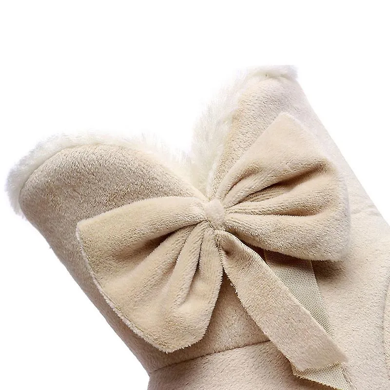 Botas de mujer Zapatos de invierno femeninos dulces Piel de mujer Botas de nieve cálidas Botines sólidos