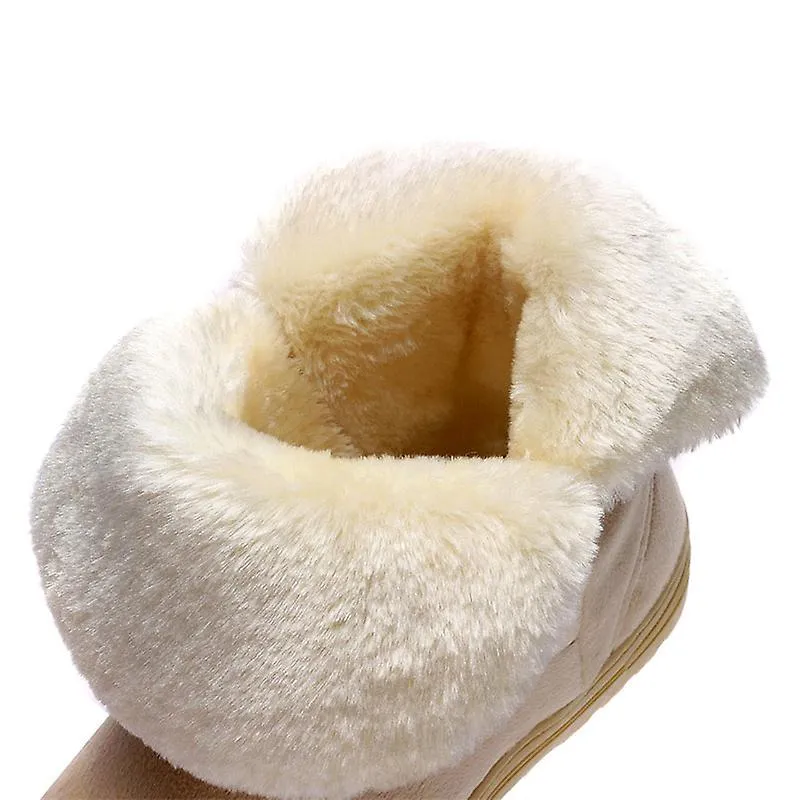 Botas de mujer Zapatos de invierno femeninos dulces Piel de mujer Botas de nieve cálidas Botines sólidos