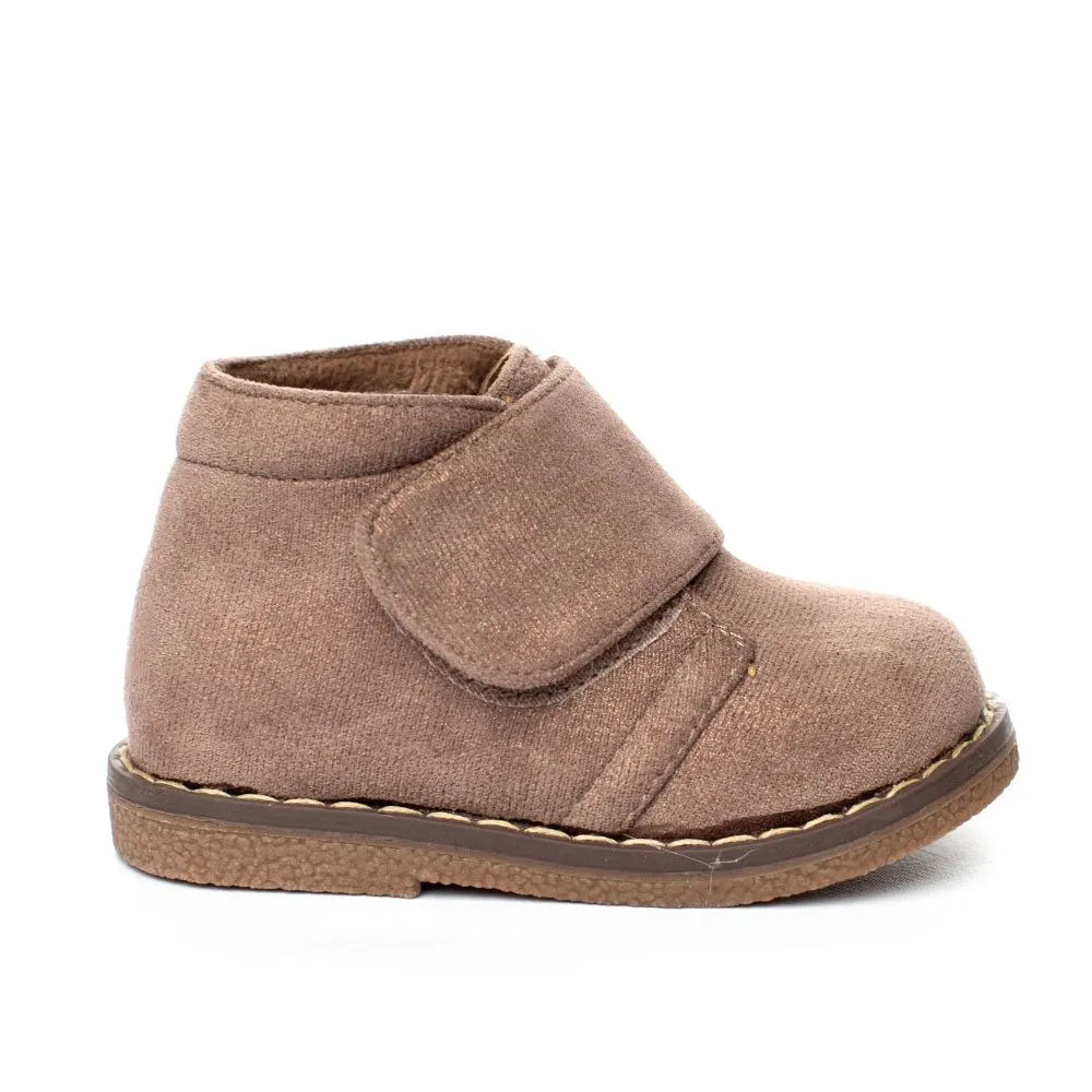 Botas Pisacacas Niña Taupe Con Velcro