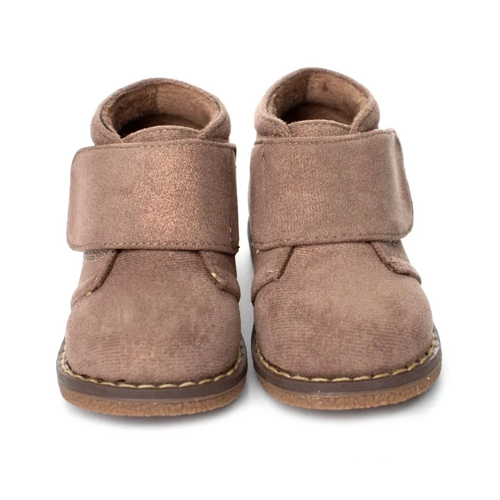 Botas Pisacacas Niña Taupe Con Velcro