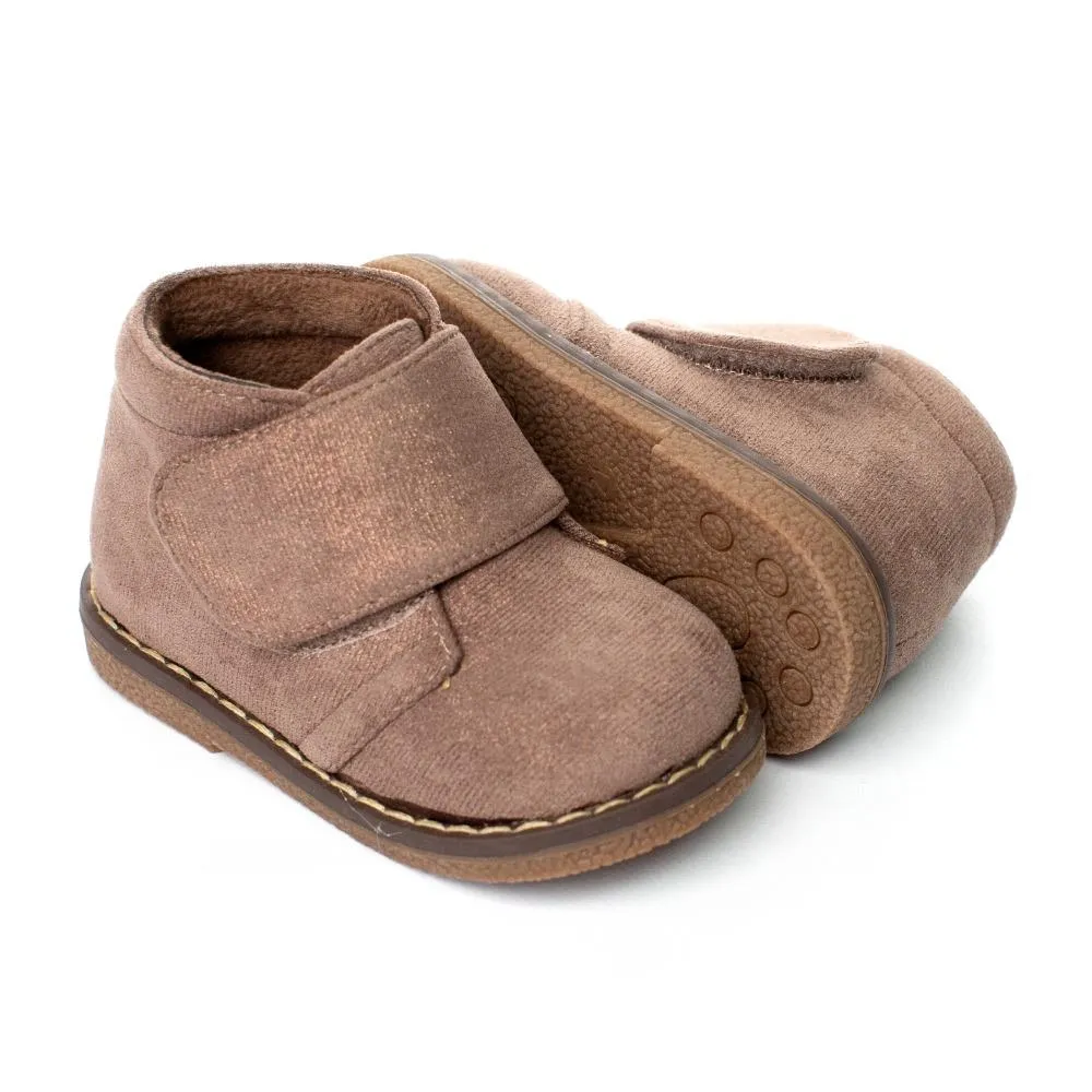 Botas Pisacacas Niña Taupe Con Velcro