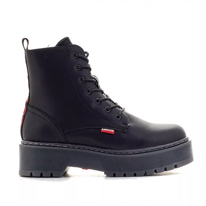 Botines plataforma Levi's negras de plataforma con logo en rojo