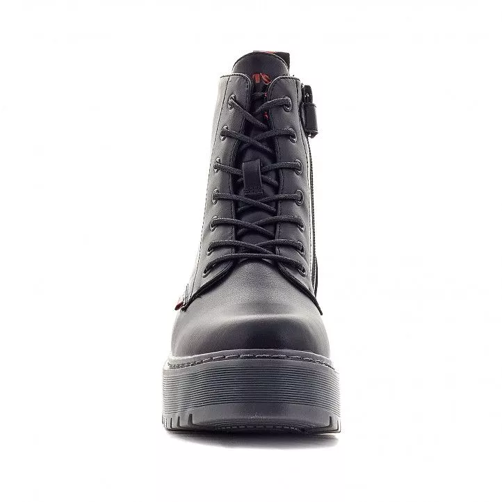 Botines plataforma Levi's negras de plataforma con logo en rojo