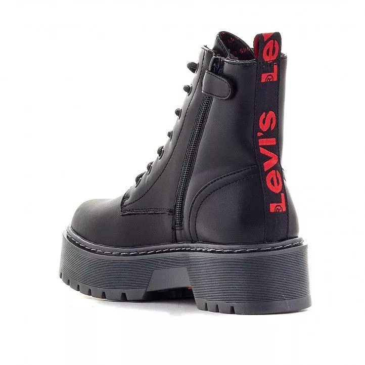 Botines plataforma Levi's negras de plataforma con logo en rojo