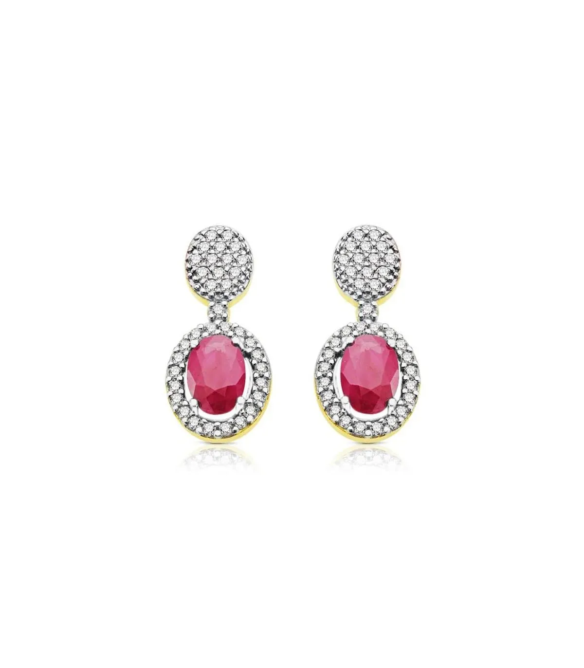 Boucles d'oreilles bicolore Rania rubis 18 Carats