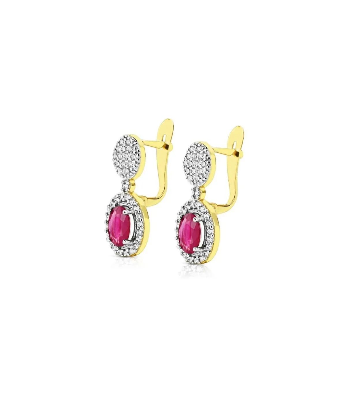 Boucles d'oreilles bicolore Rania rubis 18 Carats