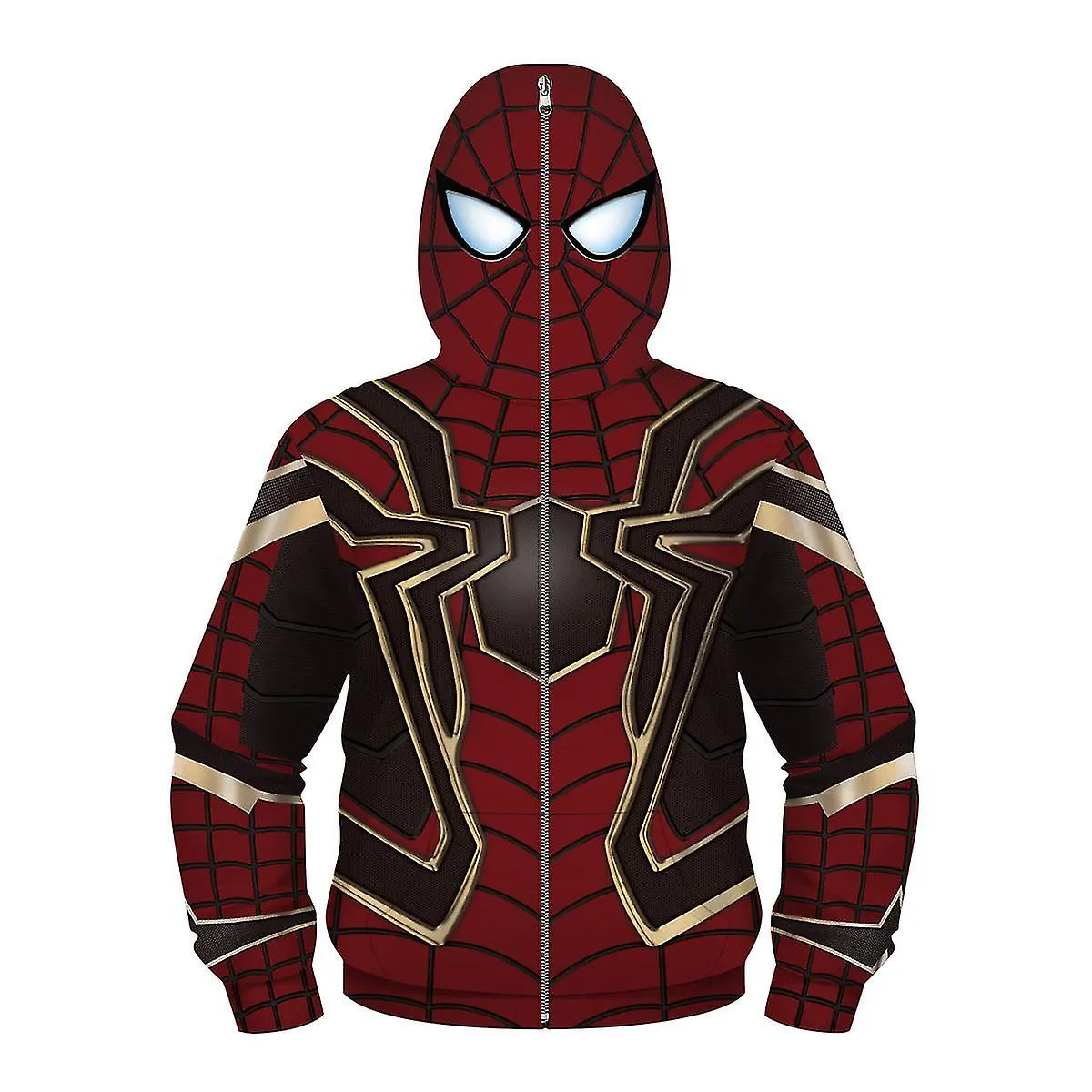 Boys Spiderman Hoodie Marvel Superhero Sudadera Full Zip Jacket Para Niños Adolescentes